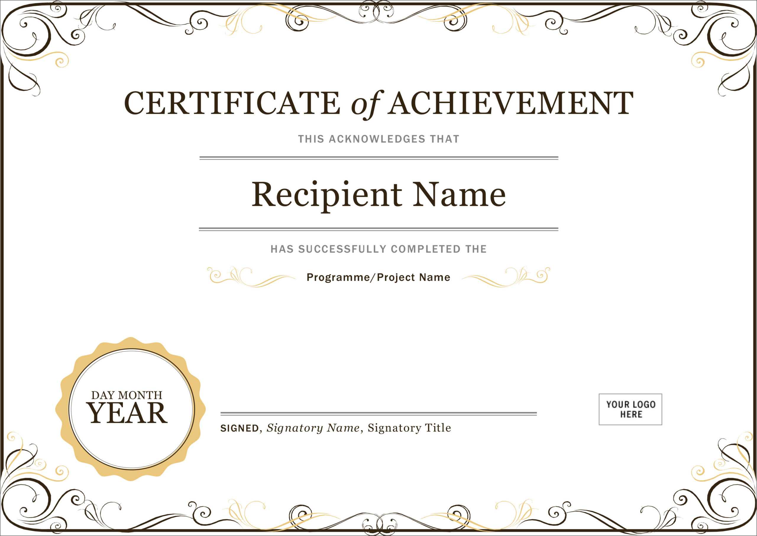 50 Free Creative Blank Certificate Templates In Psd For Blank Certificate Of Achievement Template