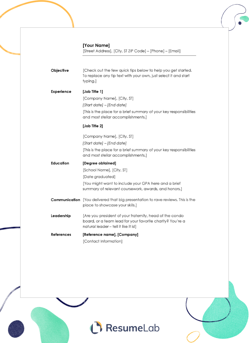50+ Free Resume Templates For Microsoft Word To Download Throughout Free Blank Resume Templates For Microsoft Word
