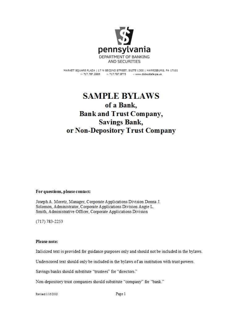 50 Simple Corporate Bylaws Templates & Samples ᐅ Template Lab Pertaining To Corporate Bylaws Template Word