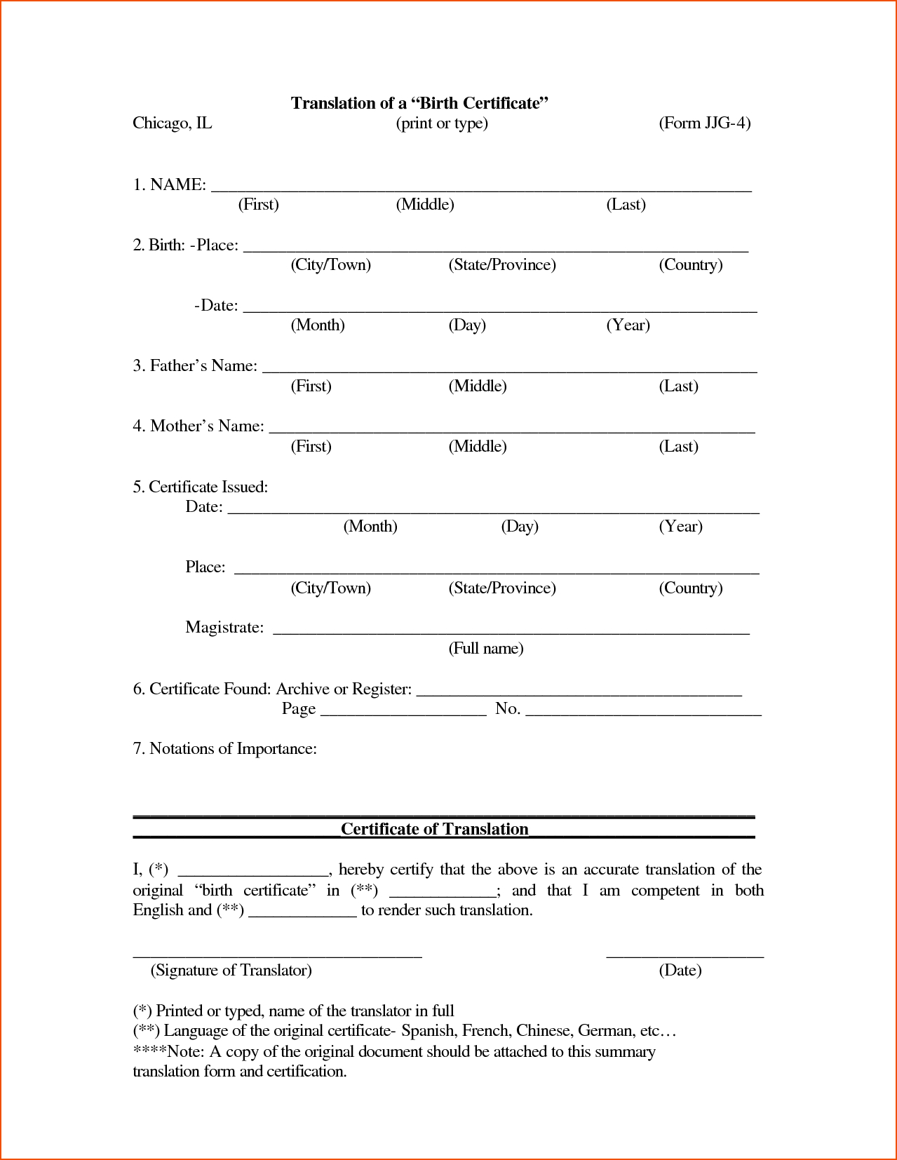 7+ Birth Certificate Template For Microsoft Word Regarding Birth Certificate Template For Microsoft Word