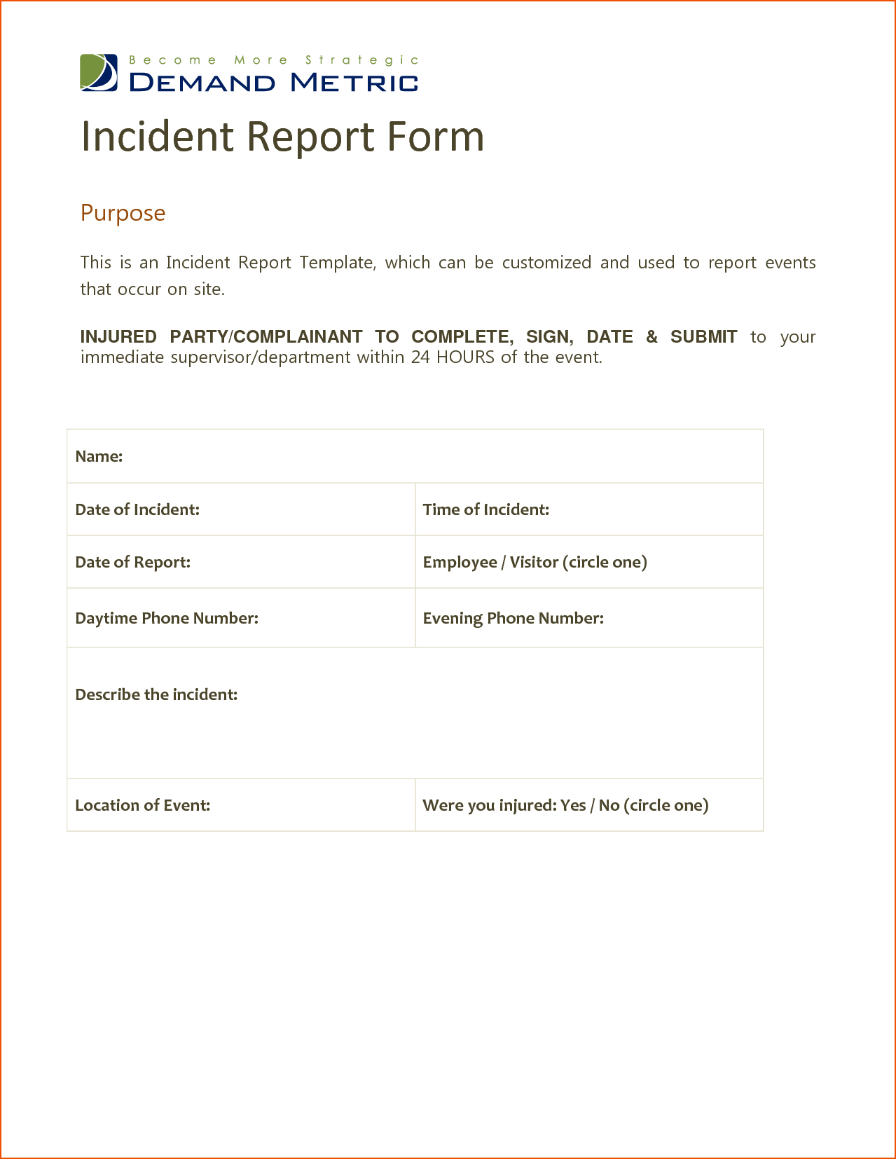 7+ Microsoft Word Report Templates – Bookletemplate In Incident Report Template Microsoft