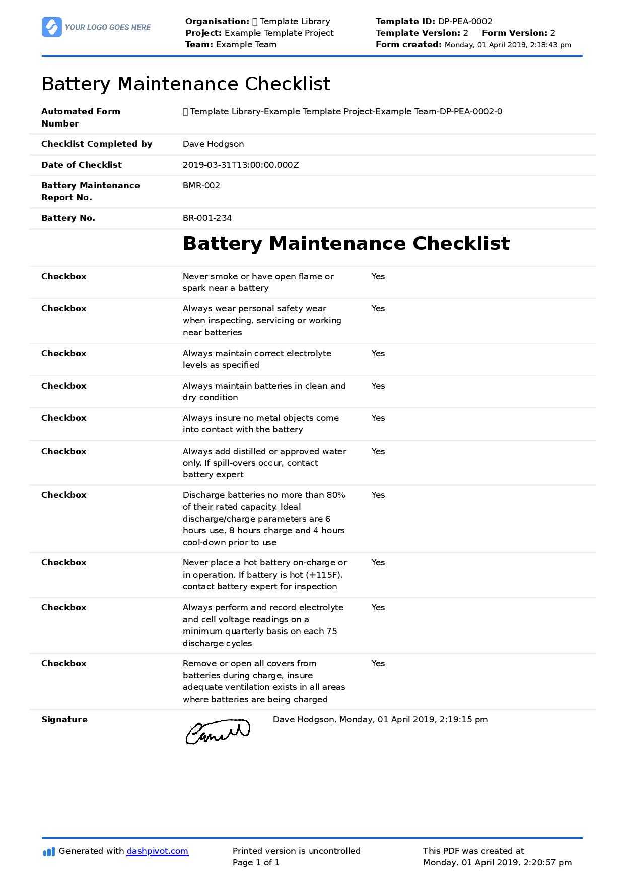 7Bf Computer Maintenance Checklist Template | Wiring Library Throughout Computer Maintenance Report Template