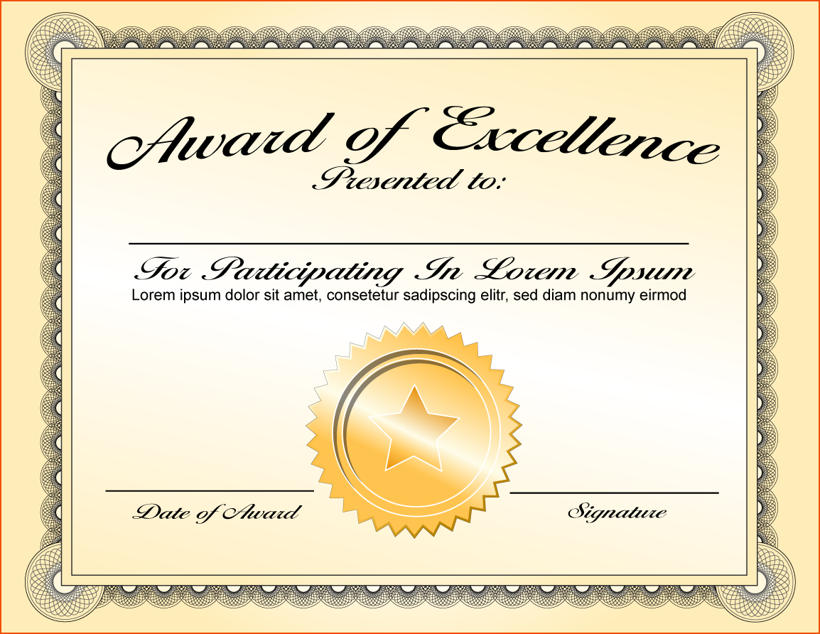 8+ Awards Certificate Template – Bookletemplate For Blank Award Certificate Templates Word