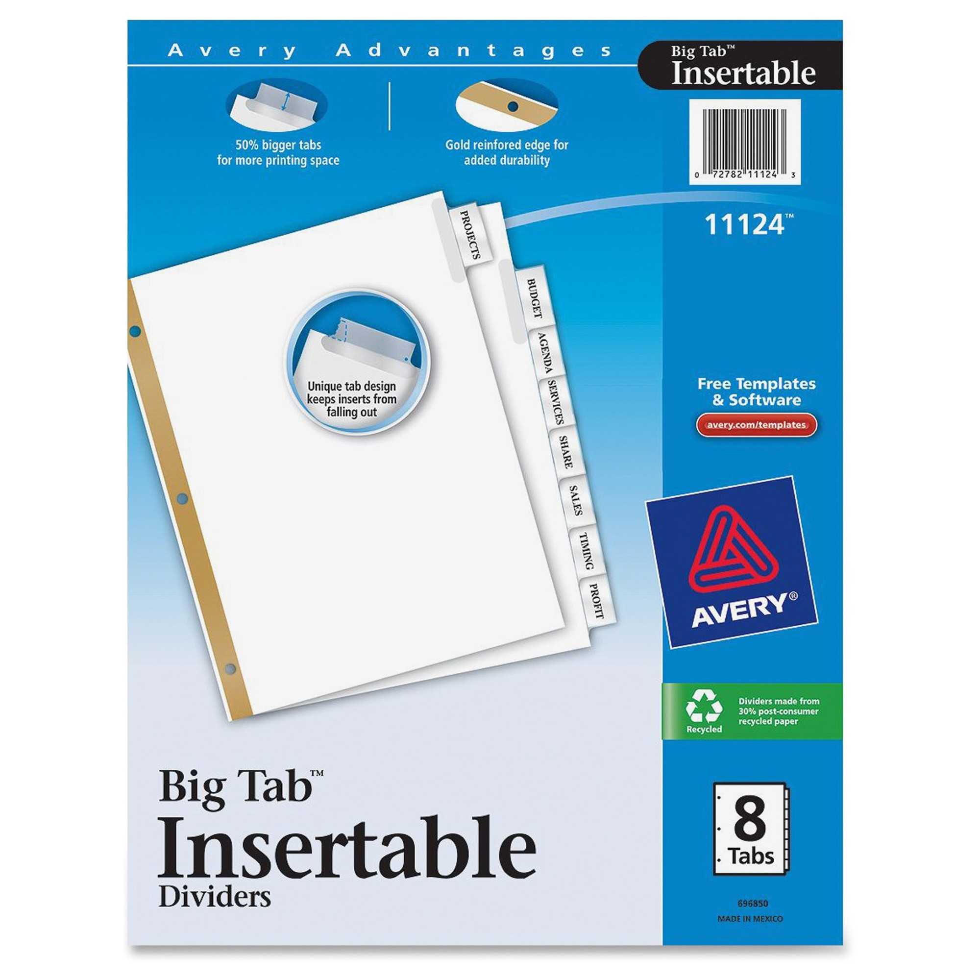 8 Tab Paper Dividers Within 8 Tab Divider Template Word