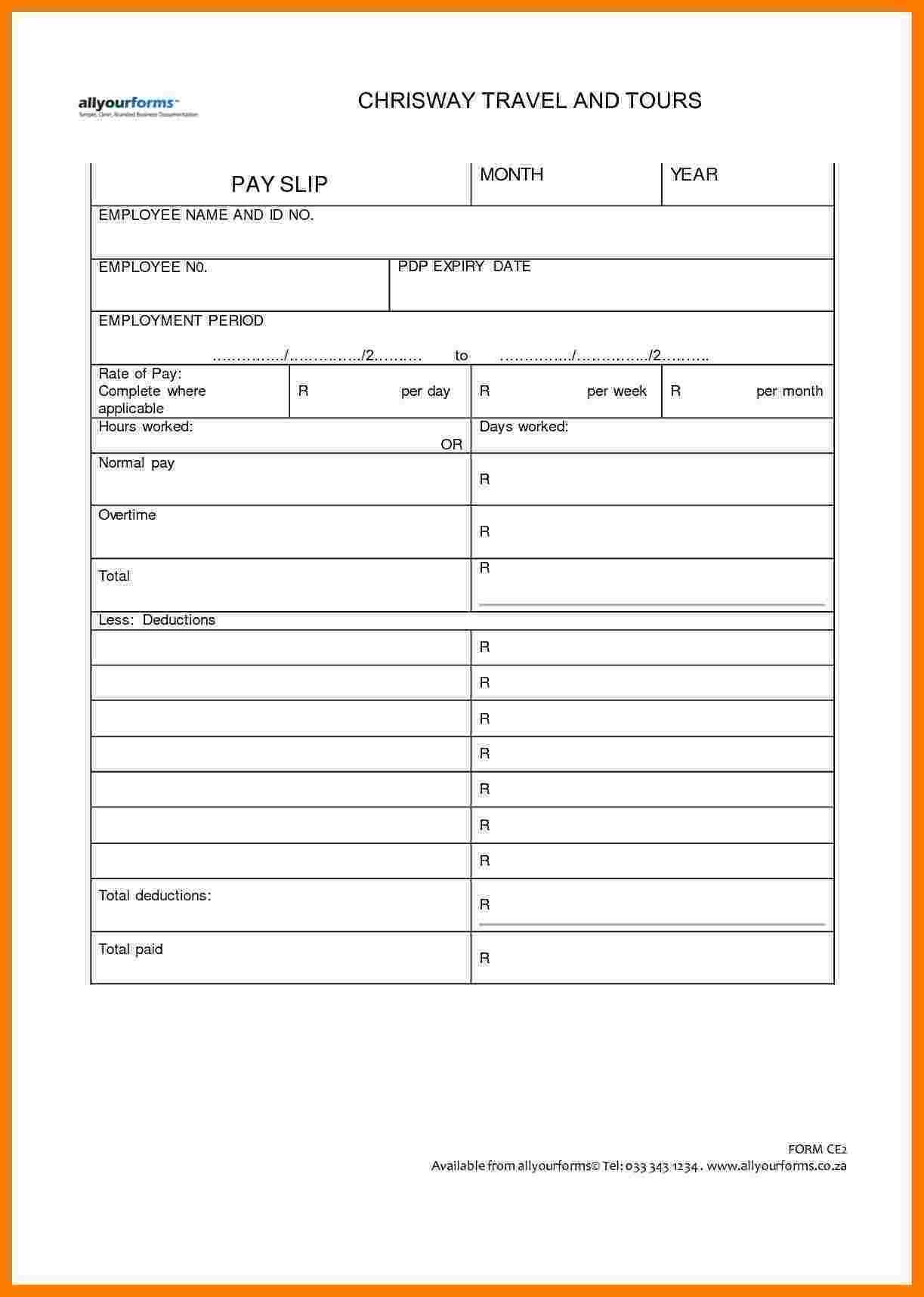 9+ Downloadable Payslip Template | Sales Slip Template Pertaining To Blank Payslip Template