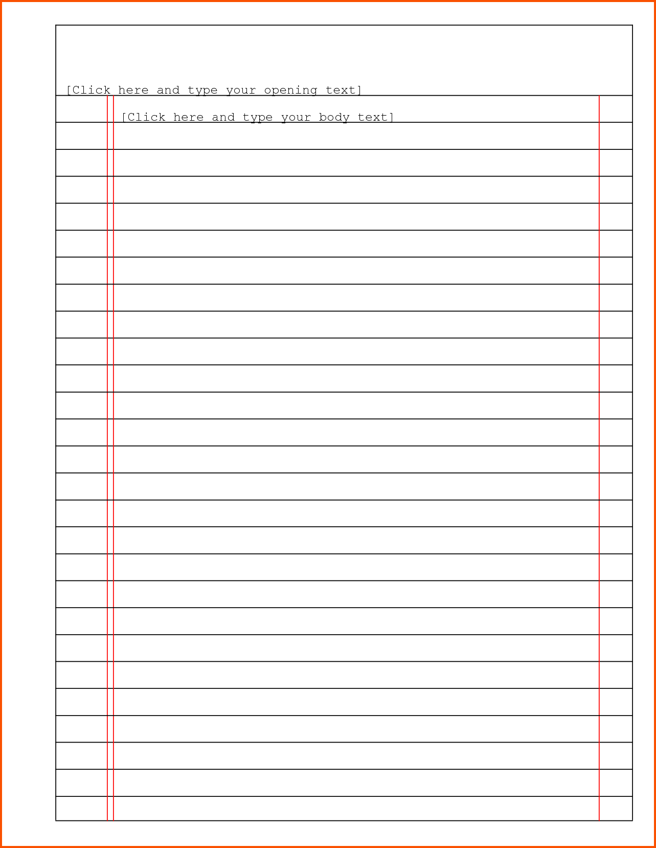 9+ Lined Paper Template Word | Survey Template Words With Microsoft Word Lined Paper Template