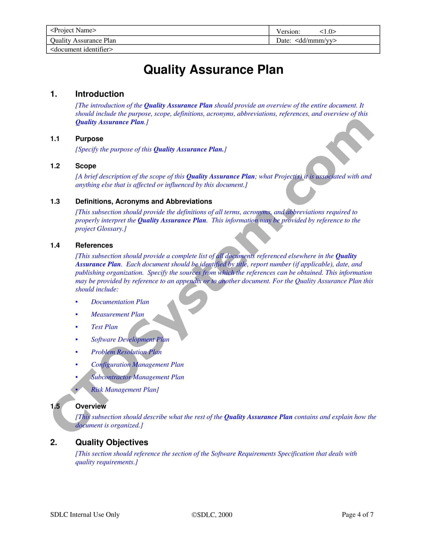 9+ Software Quality Assurance Plan Examples – Pdf | Examples With Regard To Software Quality Assurance Report Template