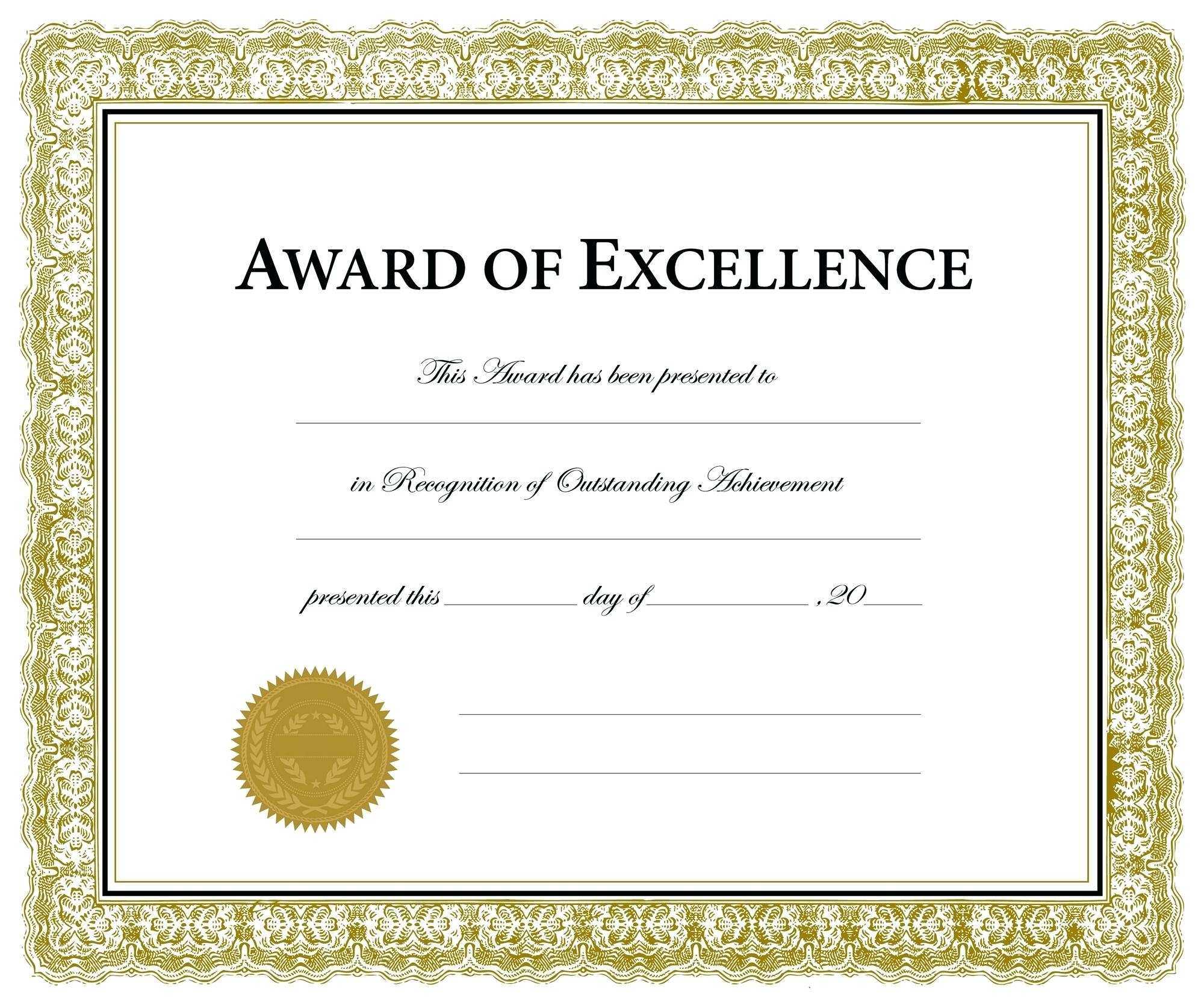 Achievement Certificate Template Word – Mahre With Regard To Blank Award Certificate Templates Word