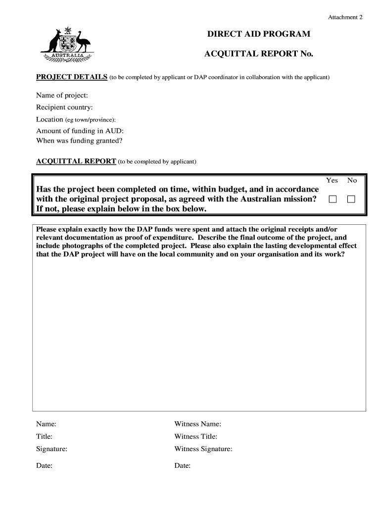 Acquittal Form - Fill Online, Printable, Fillable, Blank With Regard To Acquittal Report Template