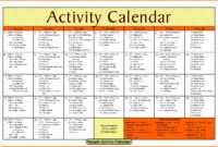 Activity Calendar Template – Printable Week Calendar with regard to Blank Activity Calendar Template