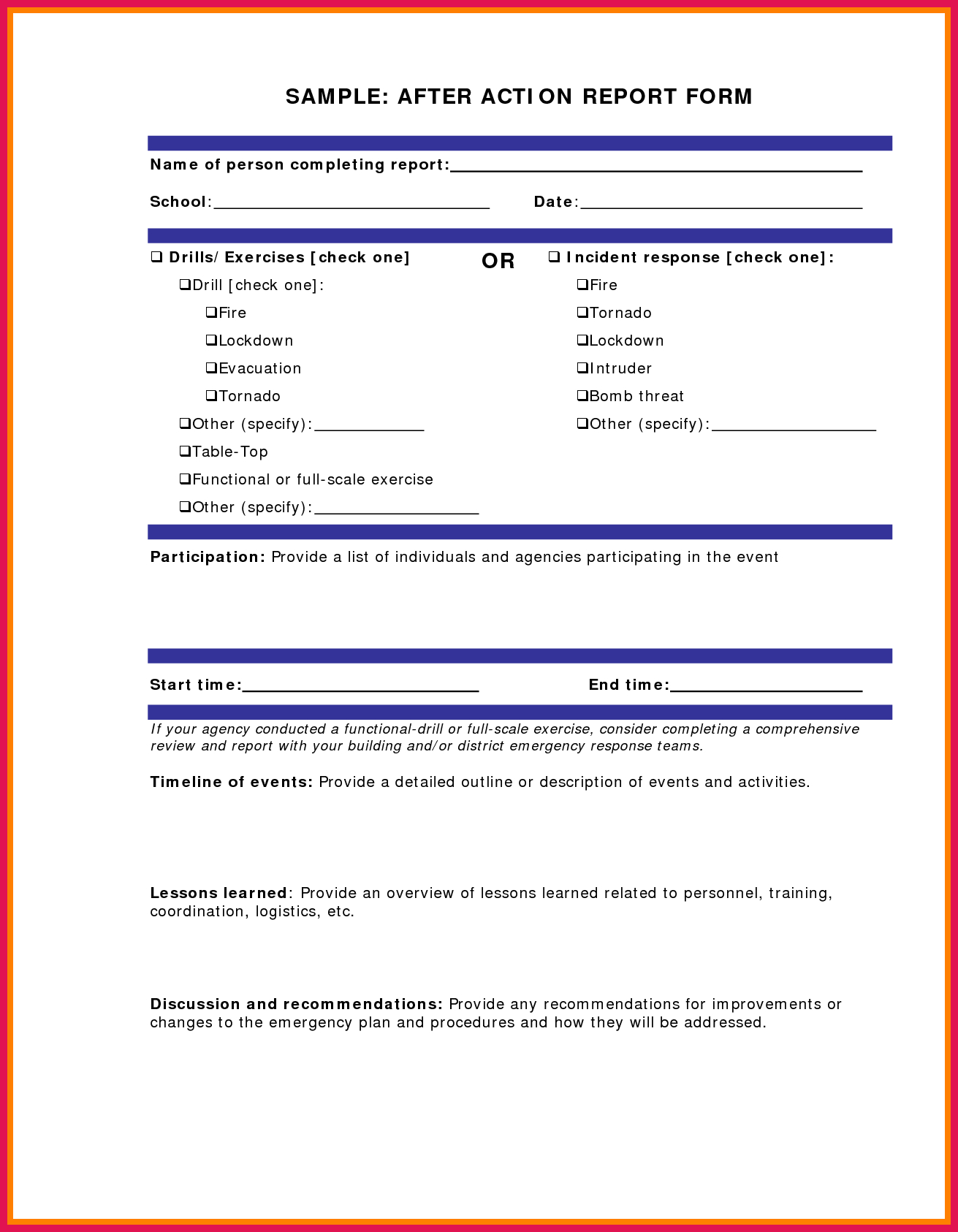 After Action Report Template – Zohre.horizonconsulting.co Regarding After Training Report Template