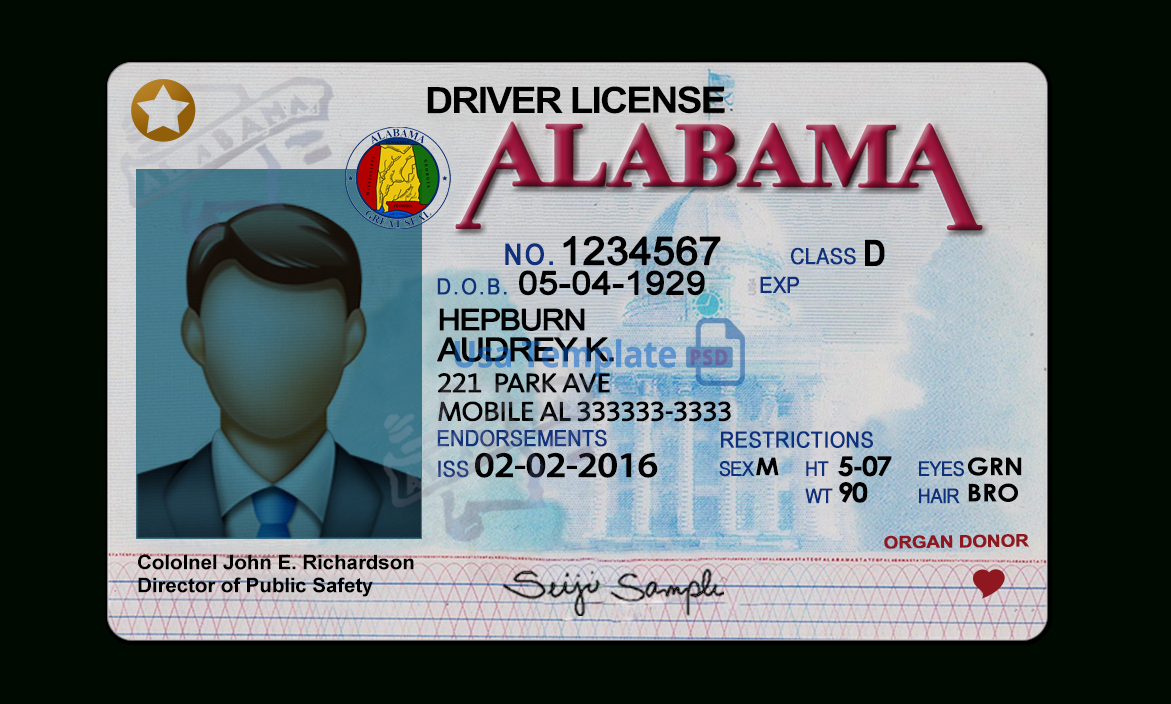 Alabama Driver License Template With Regard To Blank Drivers License Template