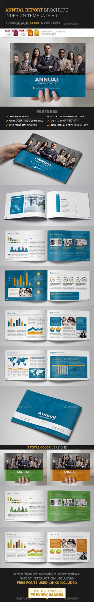 Annual Report Template Indesign Graphics, Designs & Templates Regarding Free Indesign Report Templates