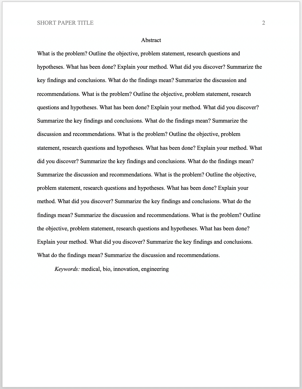 Apa Format For Academic Papers And Essays [Template] Within Scientific Paper Template Word 2010