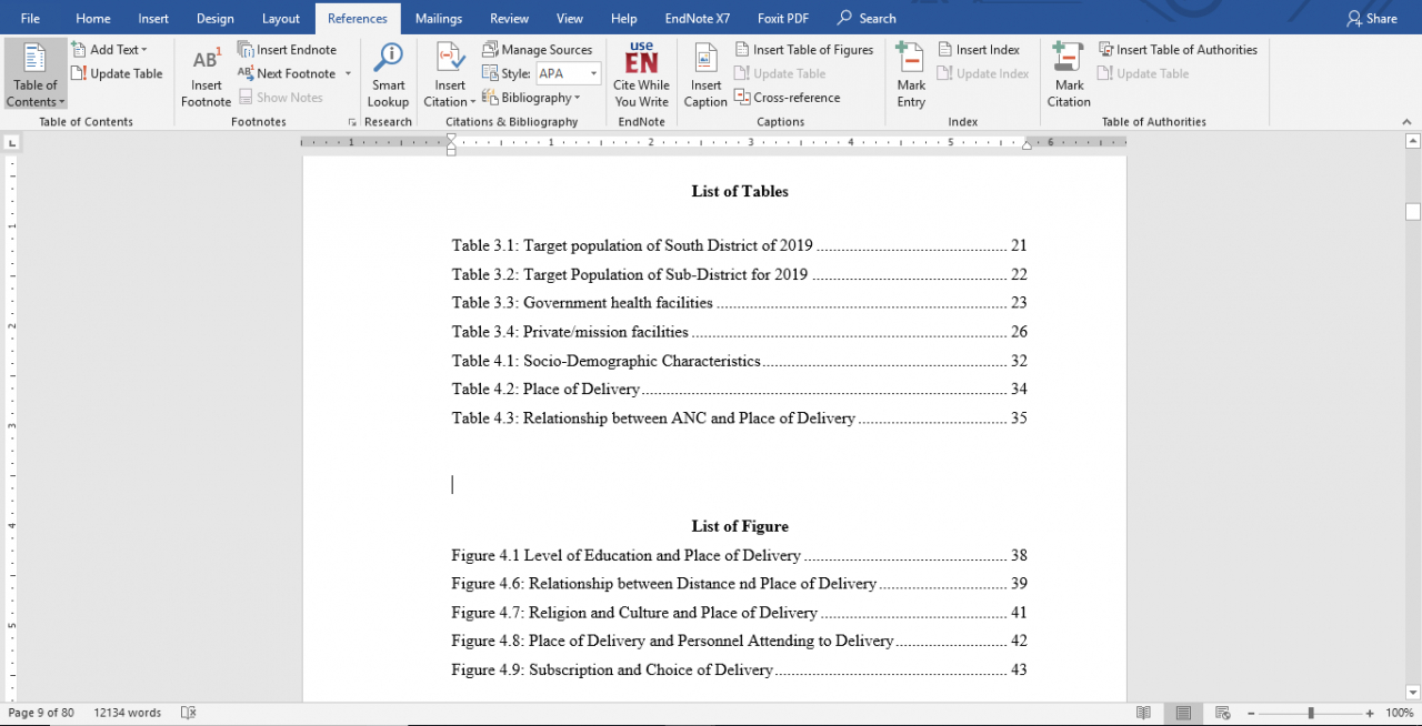 Apa Format Table Of Contents Word 6Th Template Style Owl Throughout Apa Table Template Word