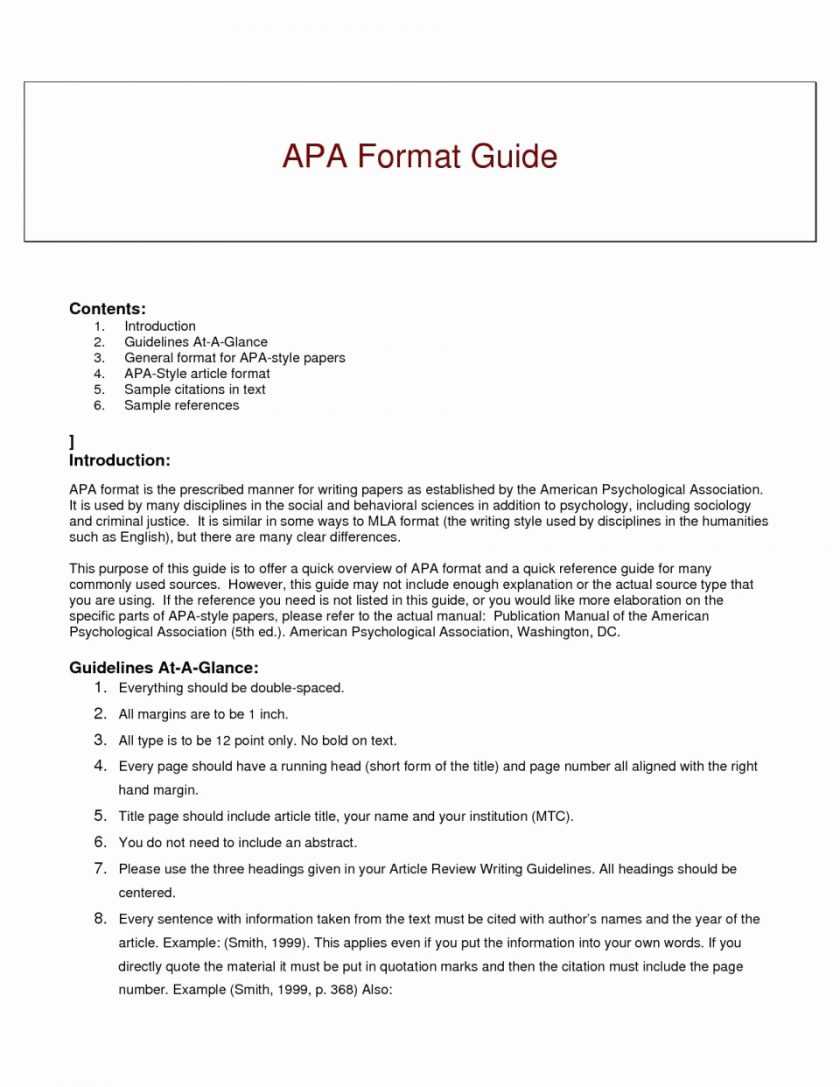 Apa Style Research Er Template Word Sample Outline 6Th Intended For Apa Template For Word 2010