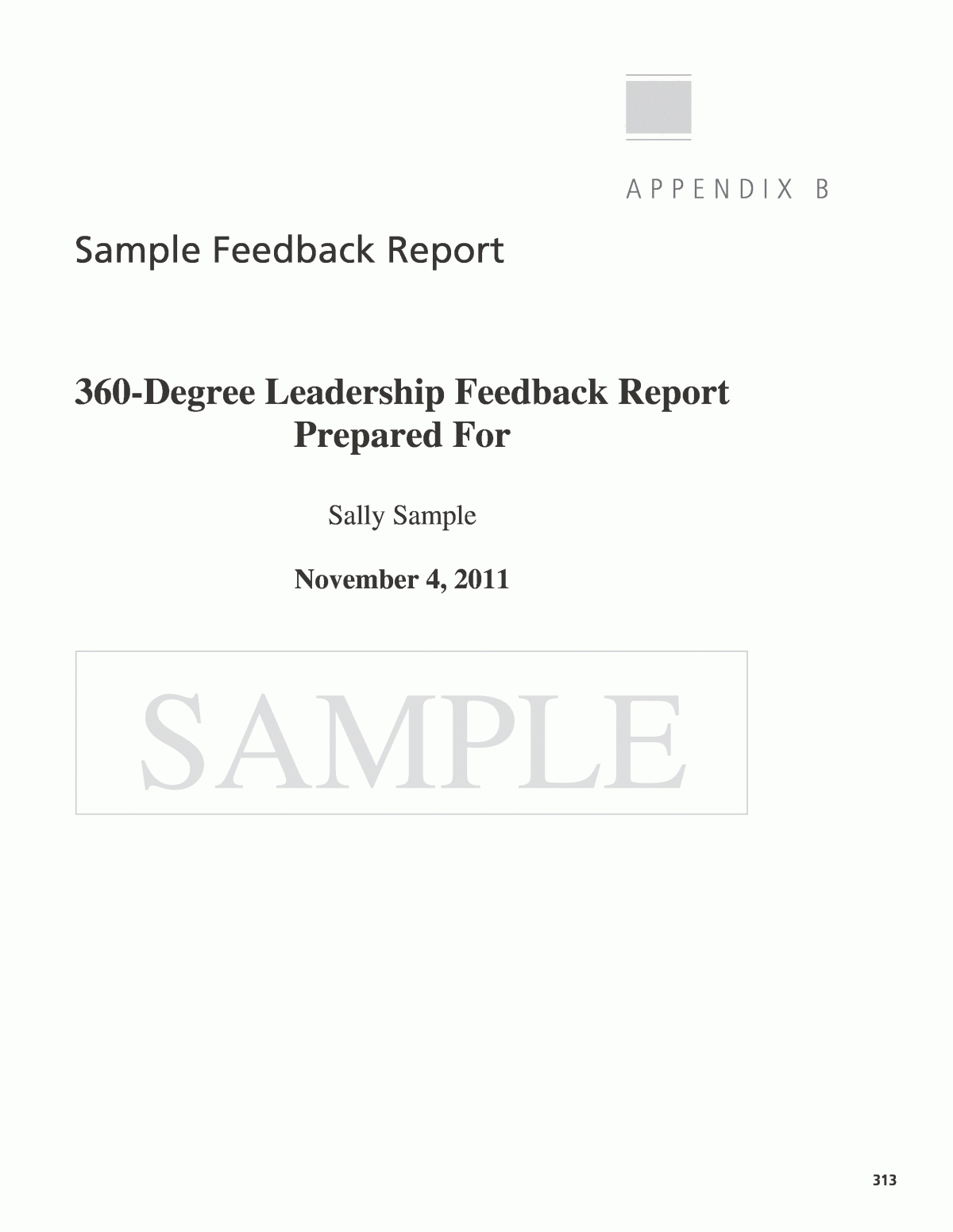 Appendix B – Sample Feedback Report | Airport Leadership With Regard To Training Feedback Report Template