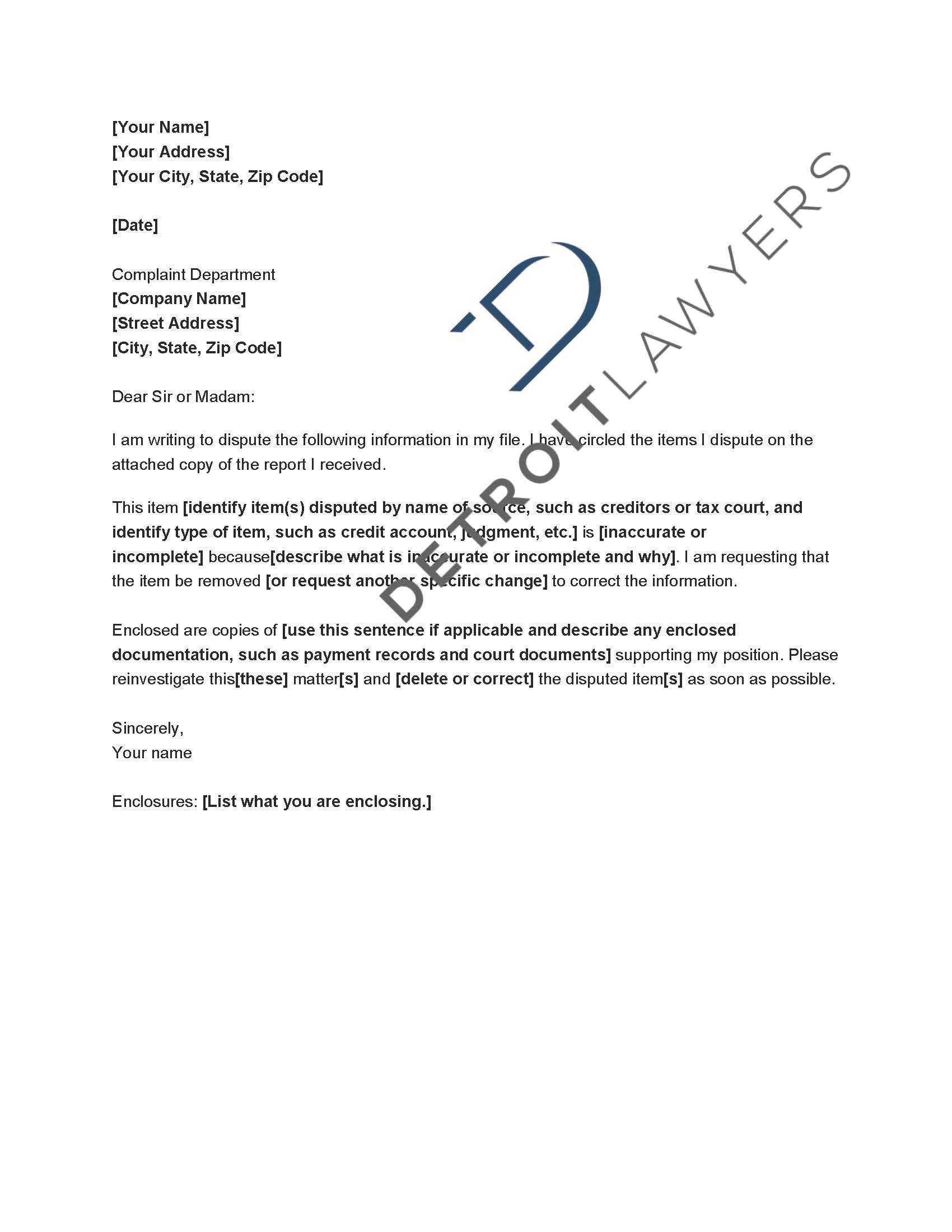 Application Letter Technical Support Customer Technical Pertaining To Credit Report Dispute Letter Template