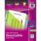 Avery Insertable Big Tab 11 1/8 In. X 9 1/4 In. 8 Tab Single Inside 8 Tab Divider Template Word