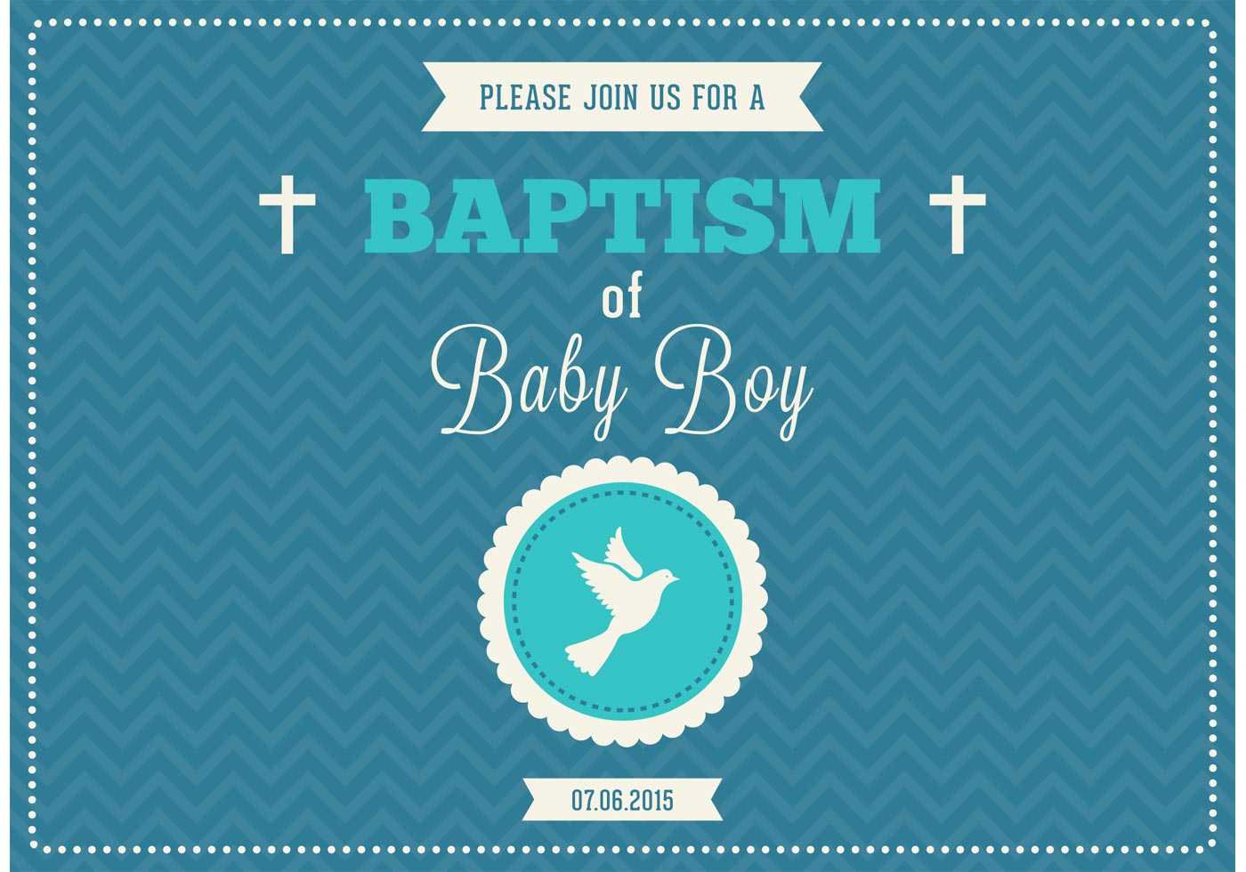 Baby Boy Baptism Vector Invitation – Download Free Vectors In Christening Banner Template Free