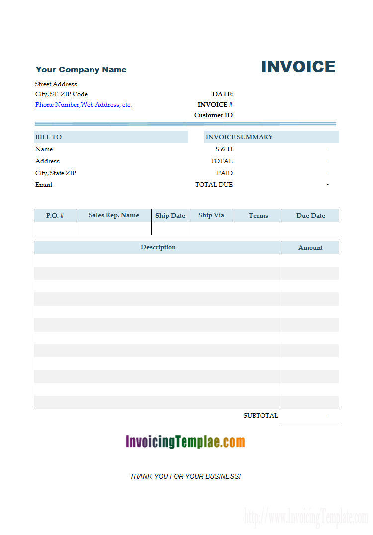 Basic Invoice Template For Mac With Regard To Free Invoice Template Word Mac