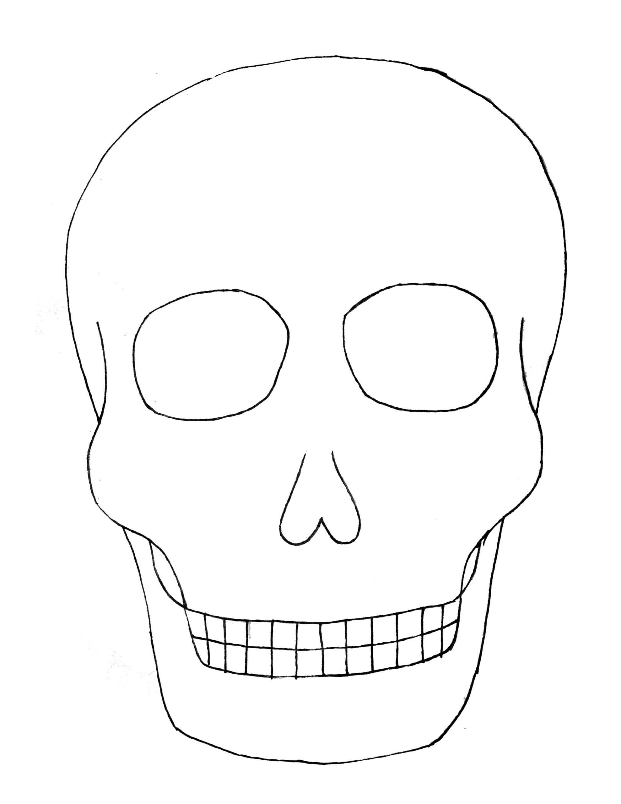 Best Coloring : Day Of The Sugar Skull Blank Template Skulls Intended For Blank Sugar Skull Template
