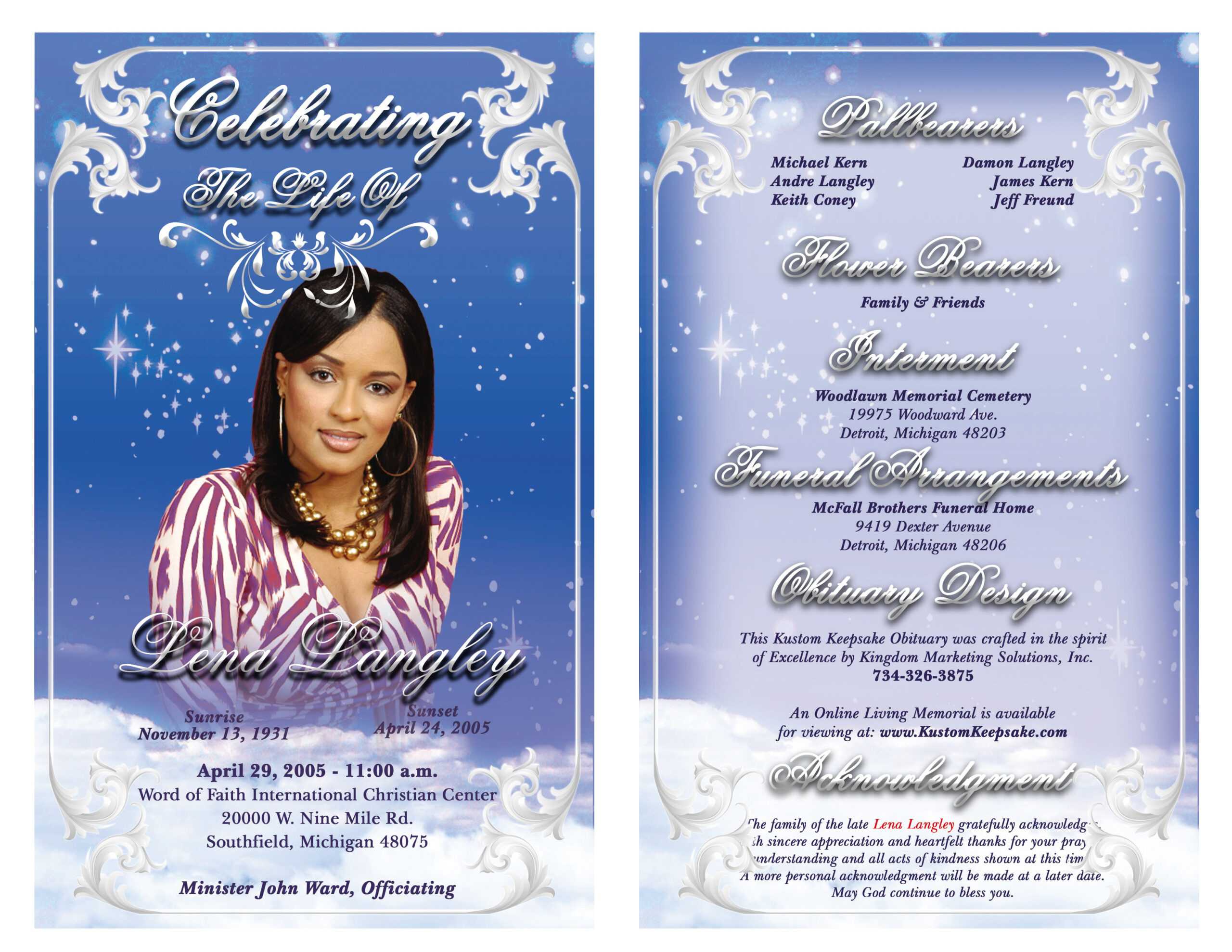 microsoft word template for obituary