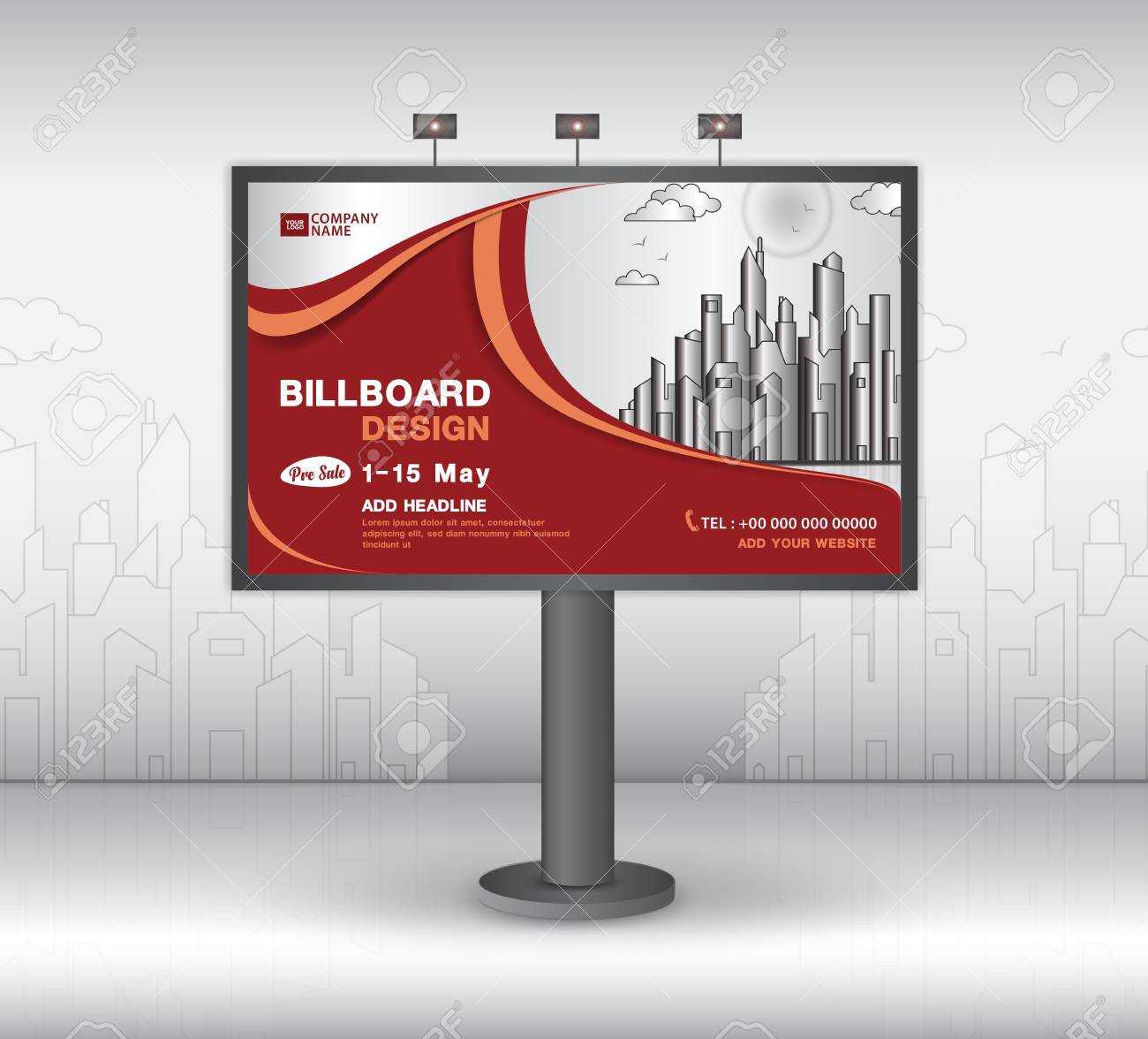 Billboard Banner Template Vector Design, Advertisement, Realistic.. With Outdoor Banner Template
