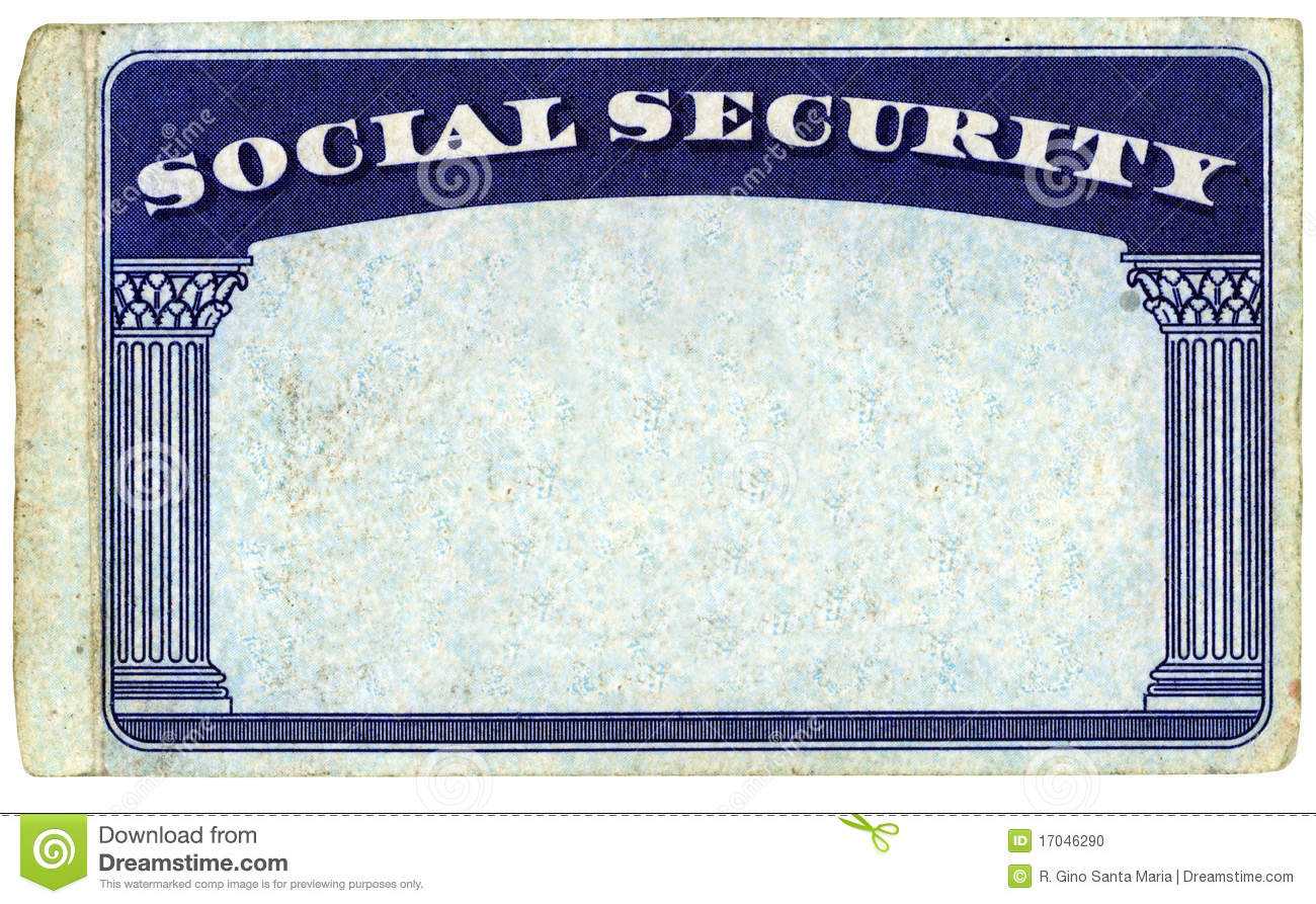 Blank American Social Security Card Stock Photo – Image Of Inside Blank Social Security Card Template