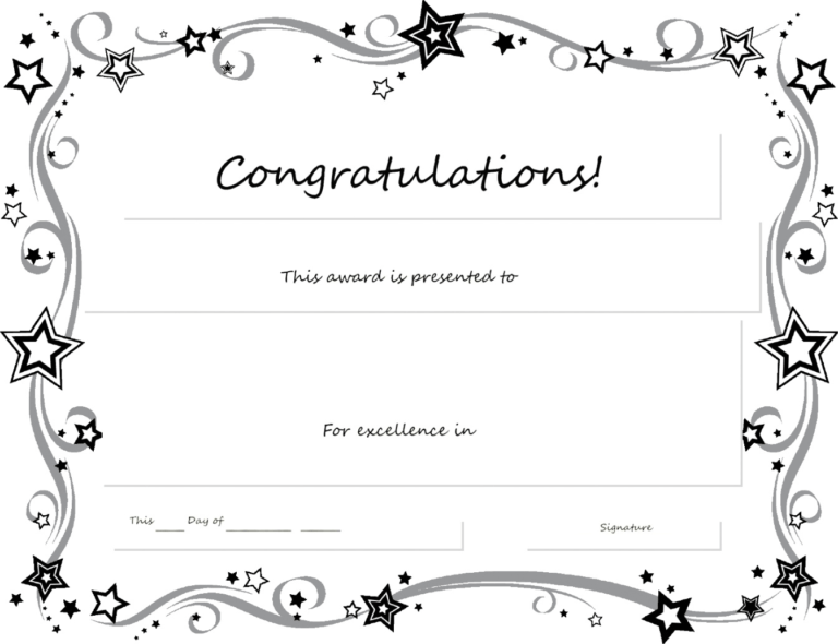 Blank Award Certificate Template – Zohre.horizonconsulting.co ...