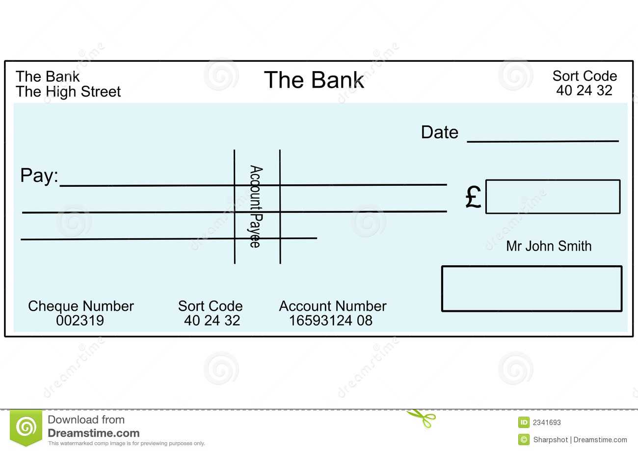 Blank British Cheque Stock Illustration. Illustration Of Regarding Blank Cheque Template Uk