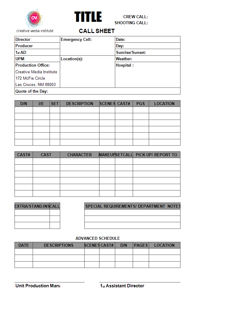 Blank Call Sheet | Templates At Allbusinesstemplates Within Blank Call Sheet Template