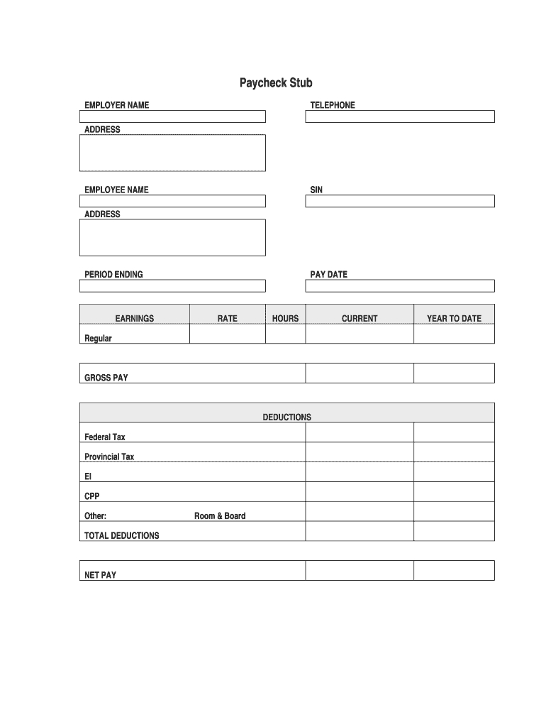 Blank Check Stubs – Mahre.horizonconsulting.co In Blank Pay Stubs Template