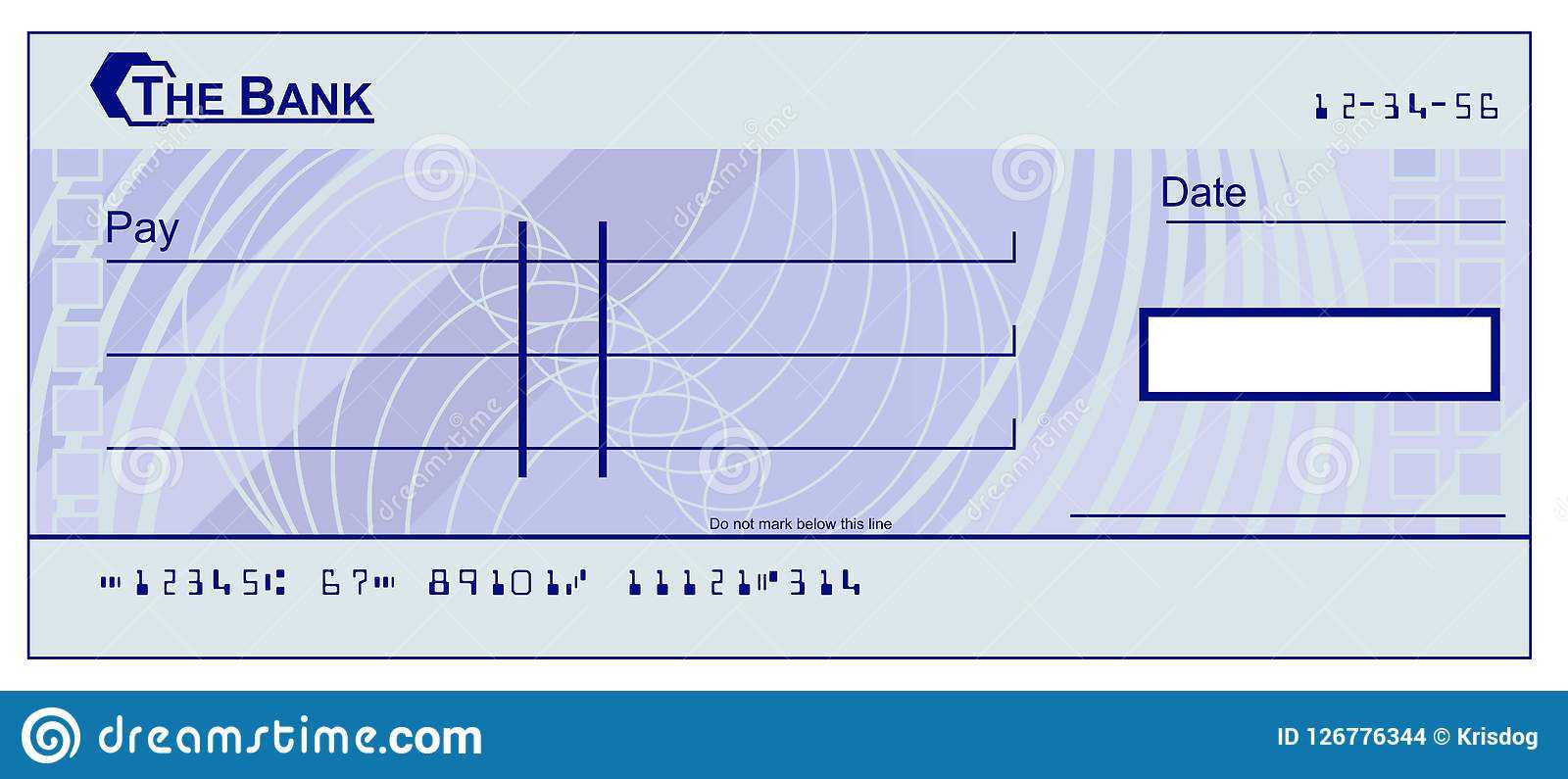 Blank Cheque Stock Vector. Illustration Of Design, Blue For Blank Cheque Template Download Free