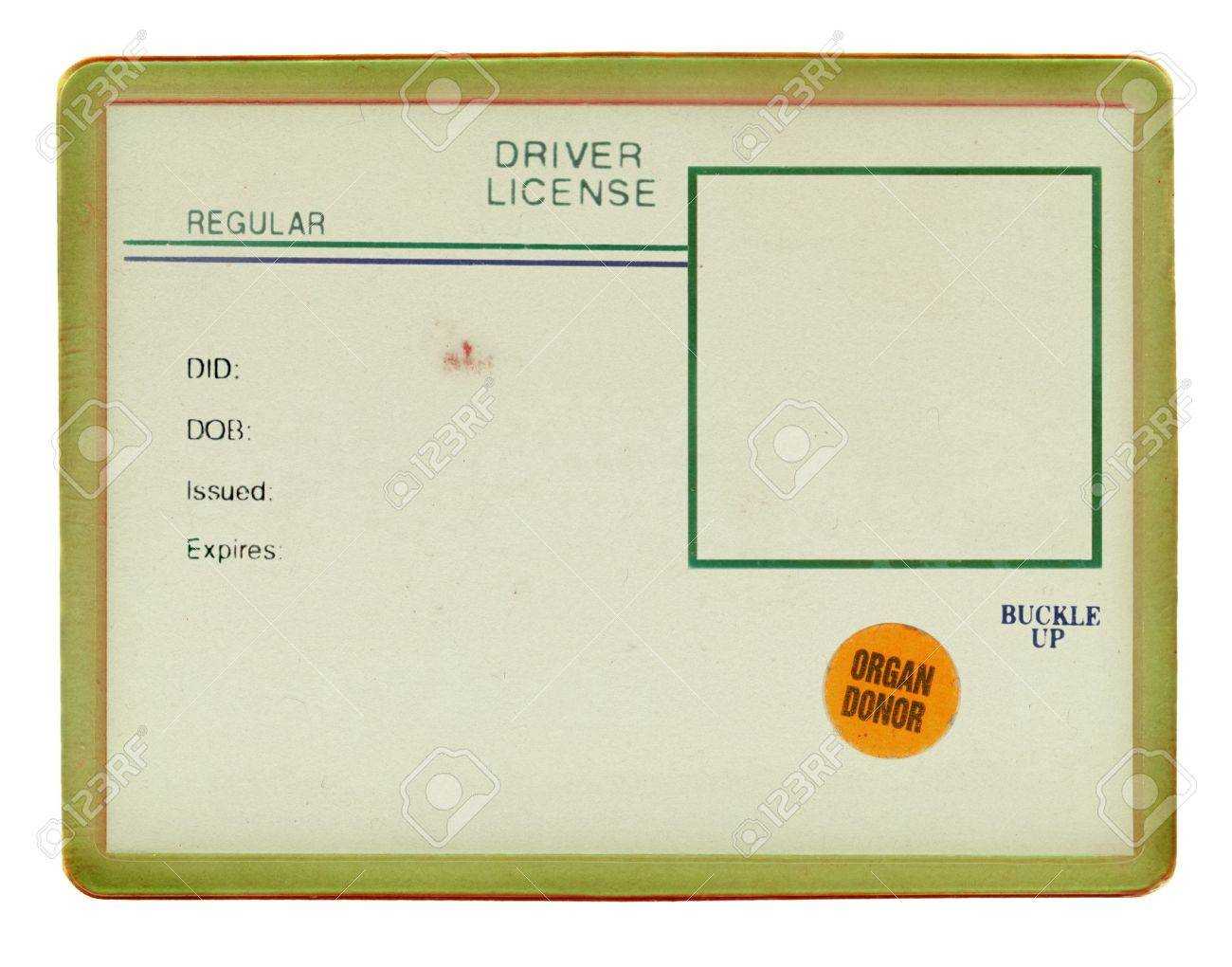 Blank Drivers License With Visible Old Paper Texture, Scratchs With Regard To Blank Drivers License Template