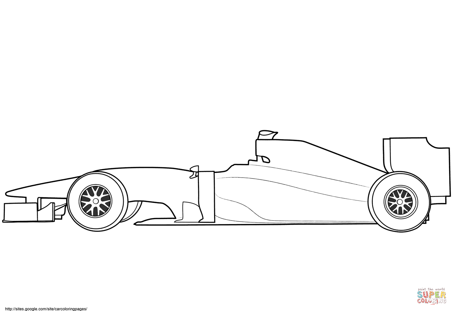 Blank Formula 1 Race Car Coloring Page | Free Printable With Blank Race Car Templates