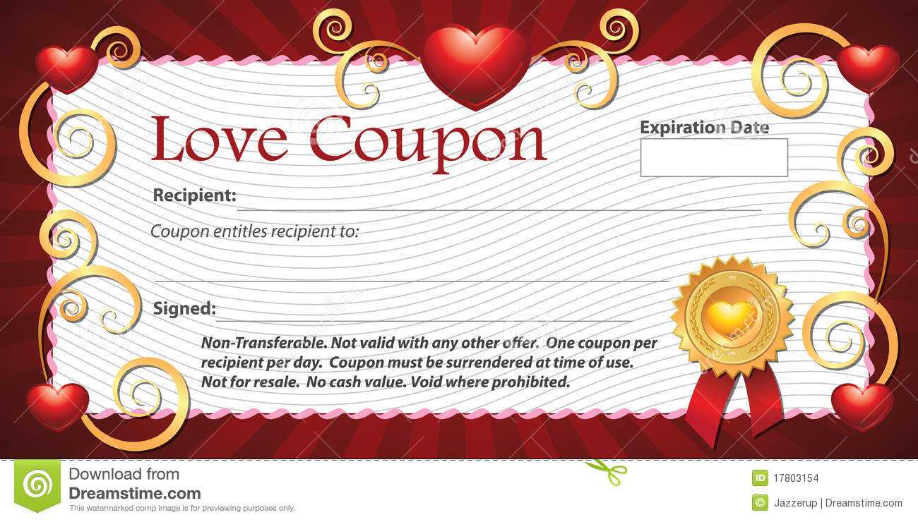 Blank Love Coupon Stock Illustration. Illustration Of Blank Inside Love Coupon Template For Word