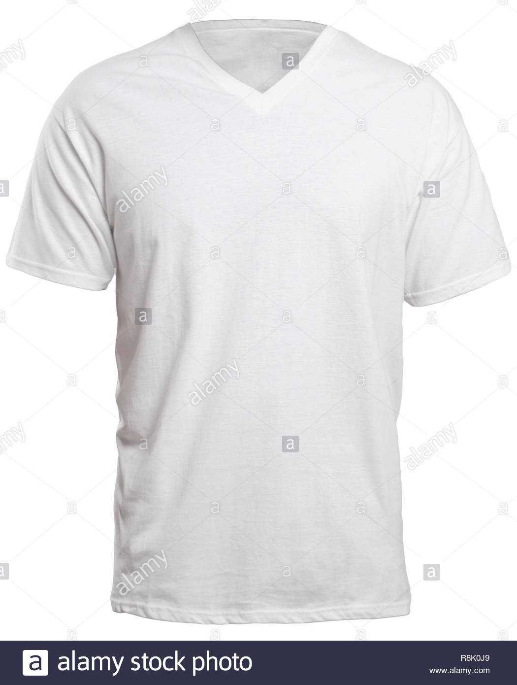 Blank V Neck Shirt Mock Up Template, Front View, Isolated On Inside Blank V Neck T Shirt Template