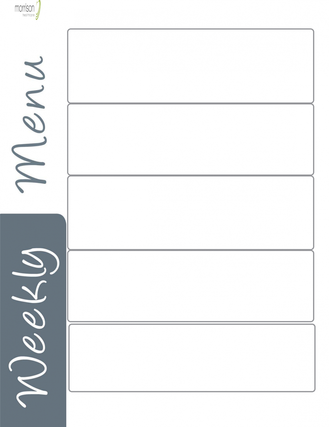 Blank Weekly Menu Template Pdf Dinner Printable Planner Regarding Blank Html Templates Free Download