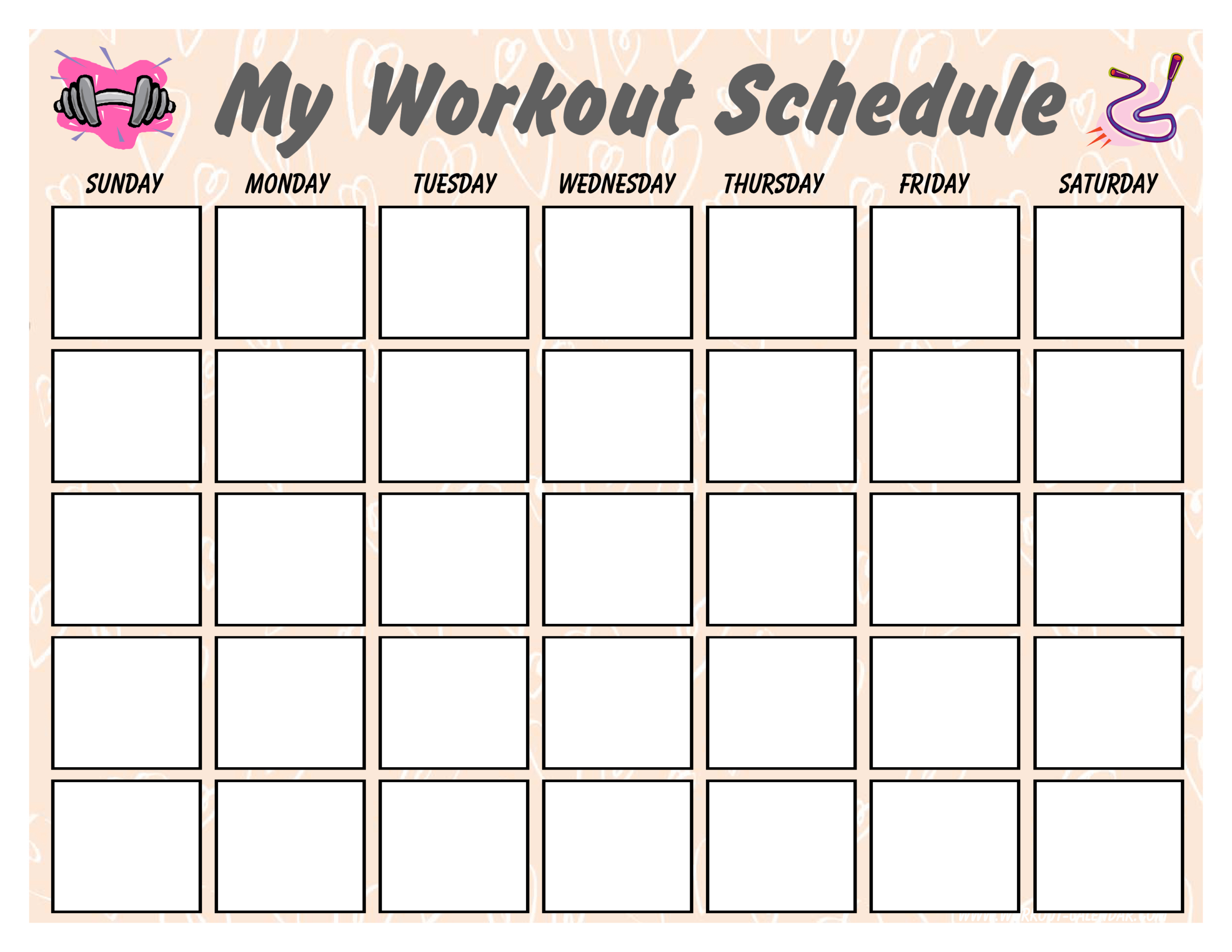 Blank Workout Schedule For Women | Templates At Within Blank Workout Schedule Template