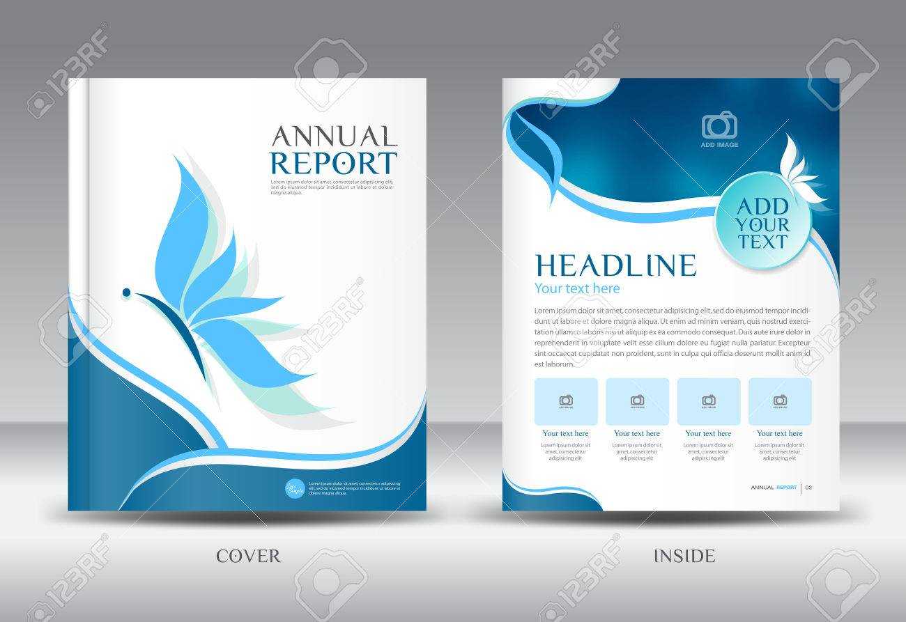 Blue Annual Report Template Illustration,brochure Template,cover.. Inside Illustrator Report Templates