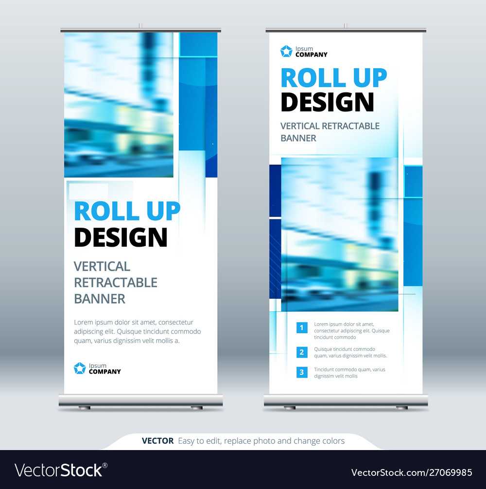 Blue Business Roll Up Banner Abstract Roll Up For Retractable Banner Design Templates