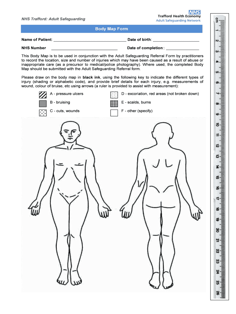 Body Map Nhs – Fill Online, Printable, Fillable, Blank With Regard To Blank Body Map Template