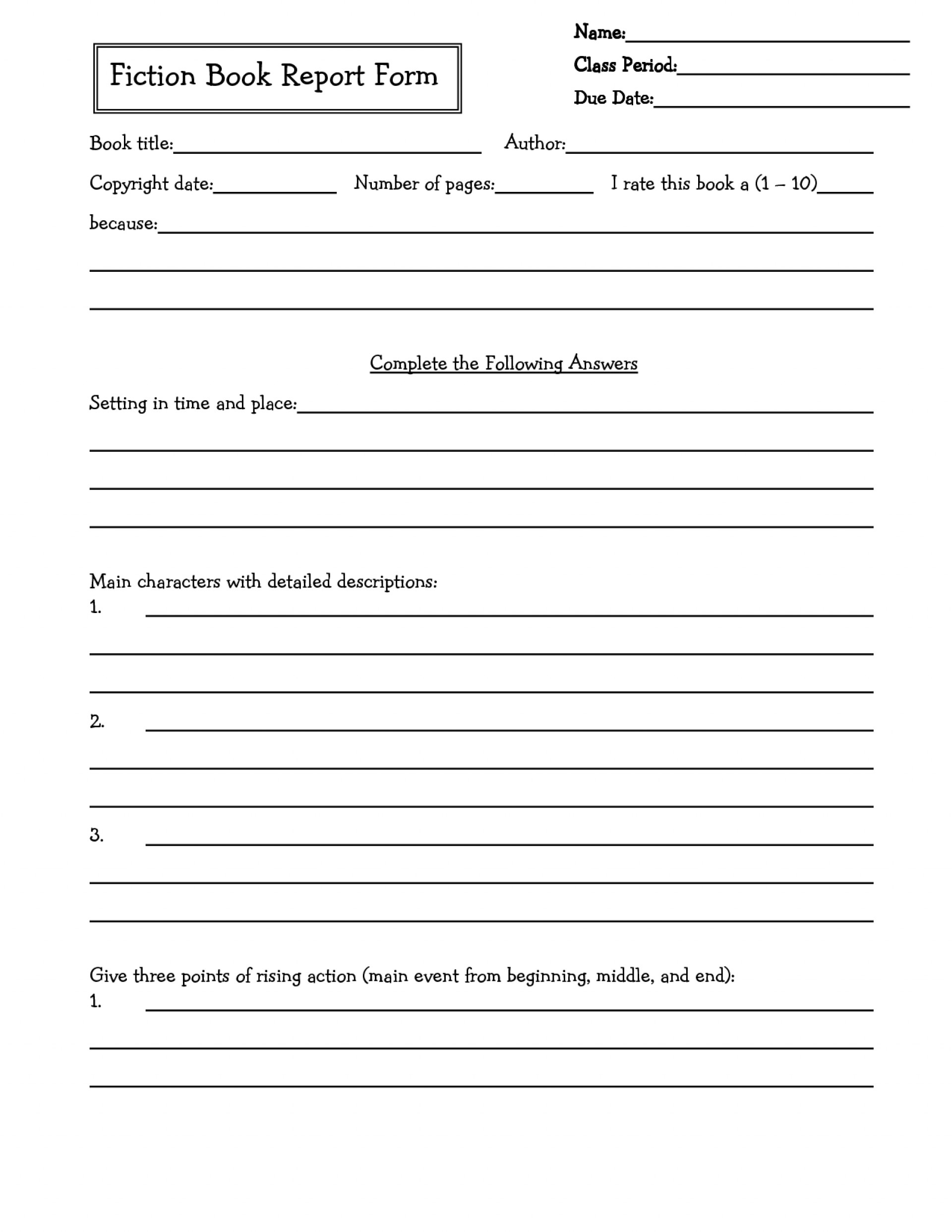 Book Report Form – Mahre.horizonconsulting.co For Book Report Template Grade 1