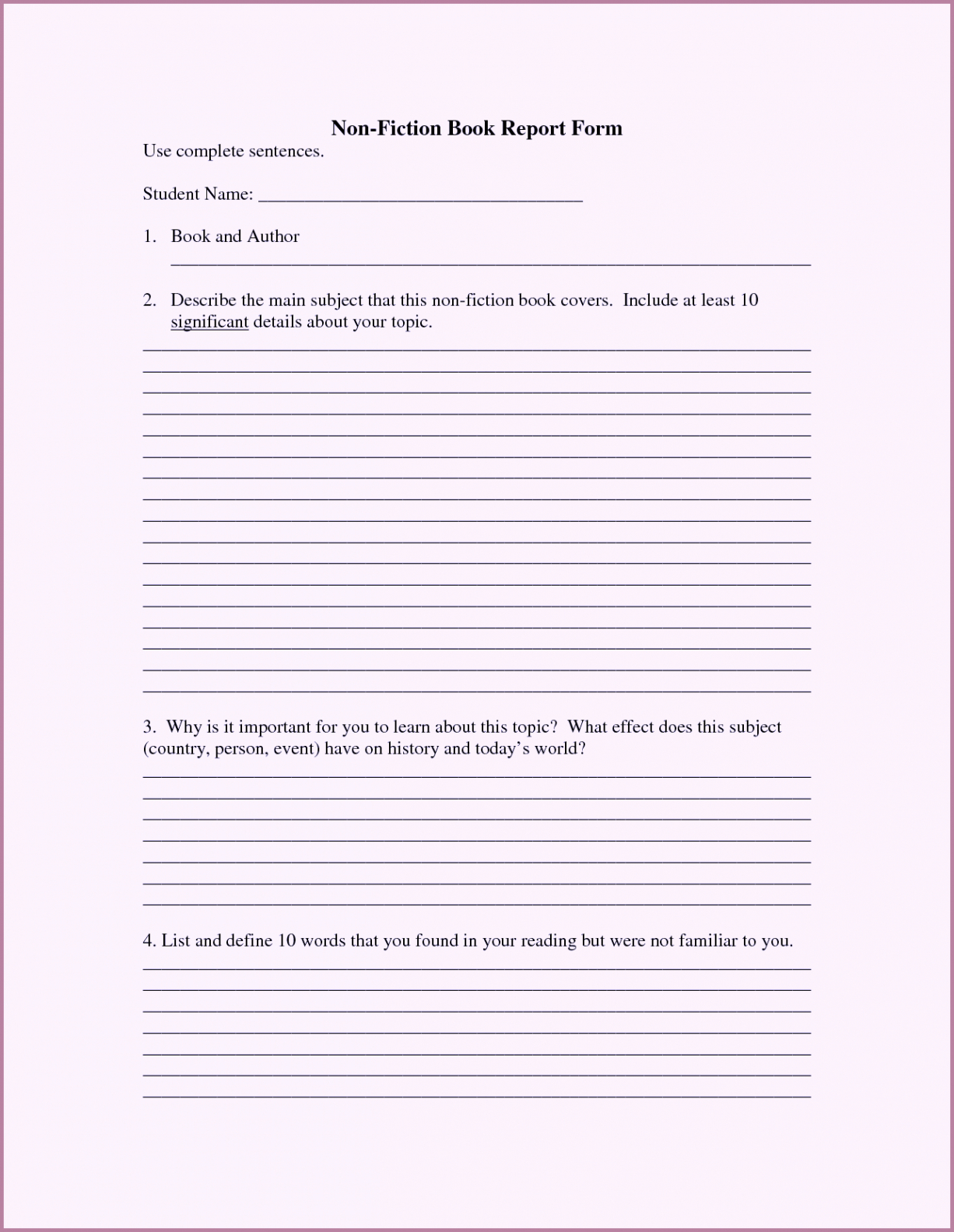 Book Report Grade 5 – Term Paper Example January 2020 With Book Report Template Middle School