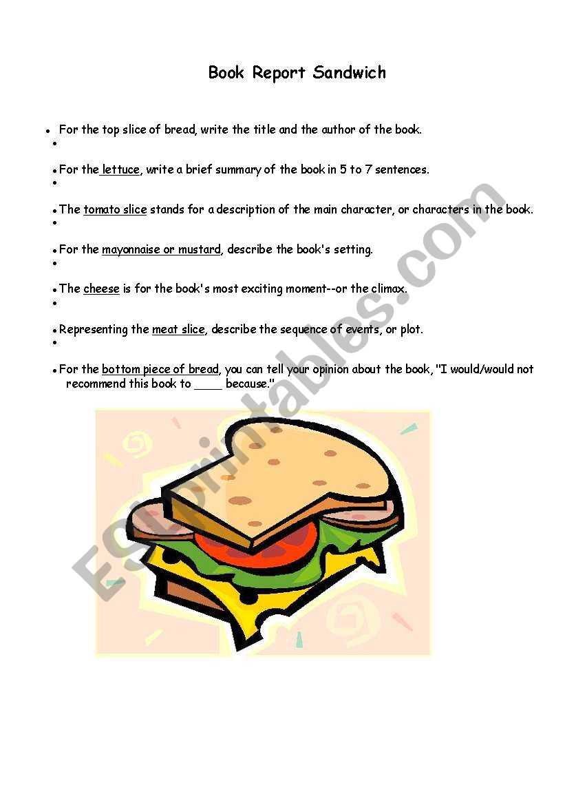Book Report Sandwich – Zohre.horizonconsulting.co Pertaining To Sandwich Book Report Printable Template