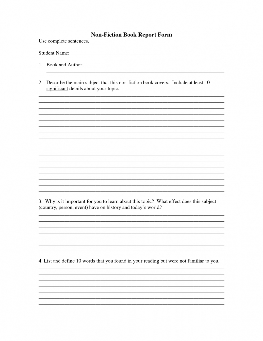 Book Report Template 2Nd Grade Df Free Examples Pdf For For 2Nd Grade Book Report Template