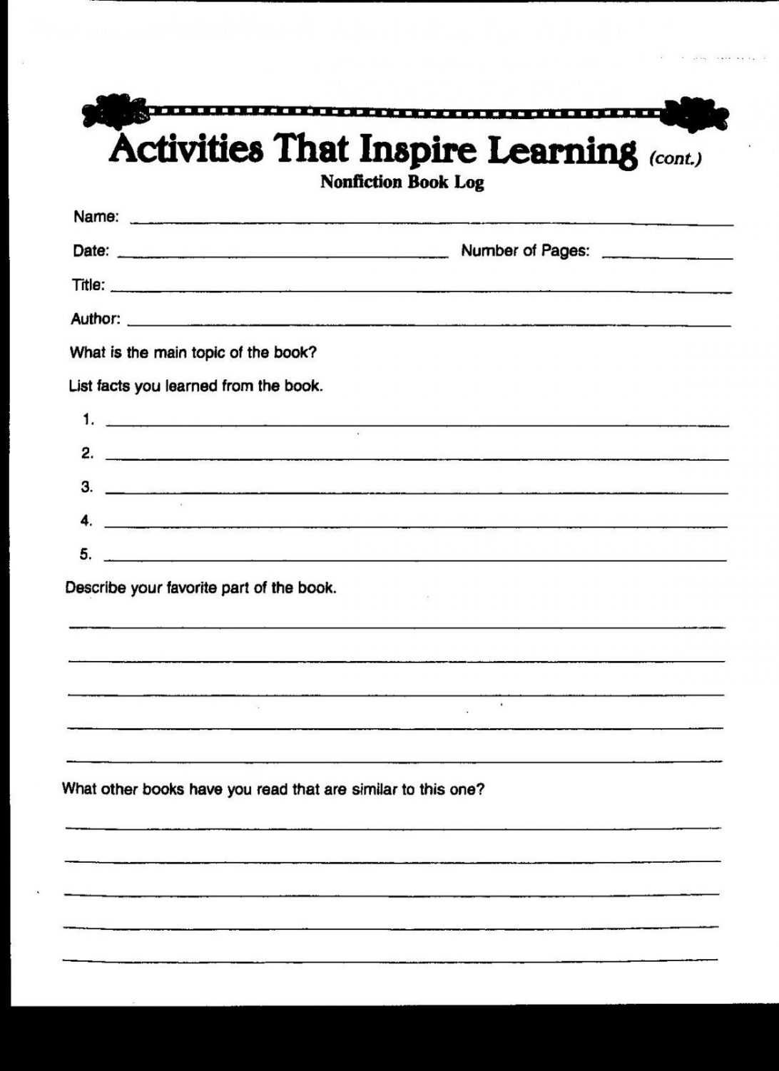 Book Report Template Form 7Th Grade 2Nd Pdf Second 6Th For 6Th Grade Book Report Template