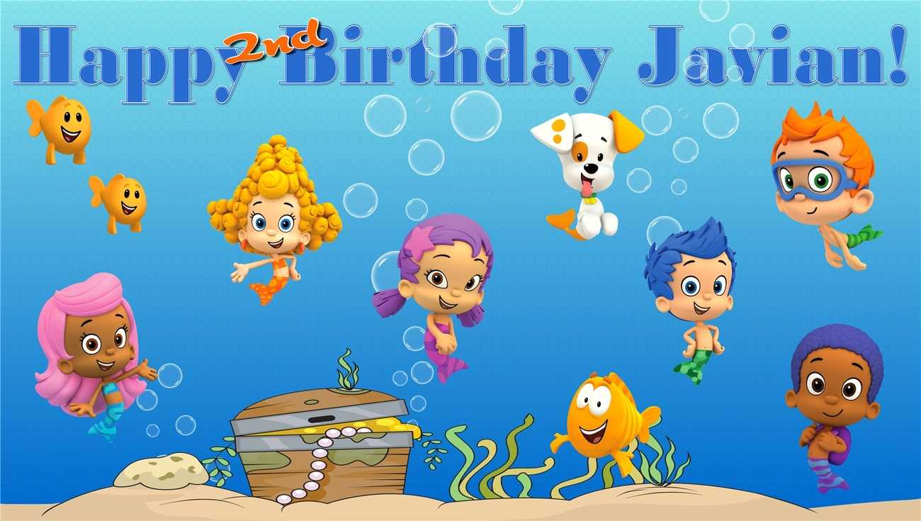 Bubble Guppies  Custom  Personalized Vinyl And 50 Similar Items Regarding Bubble Guppies Birthday Banner Template