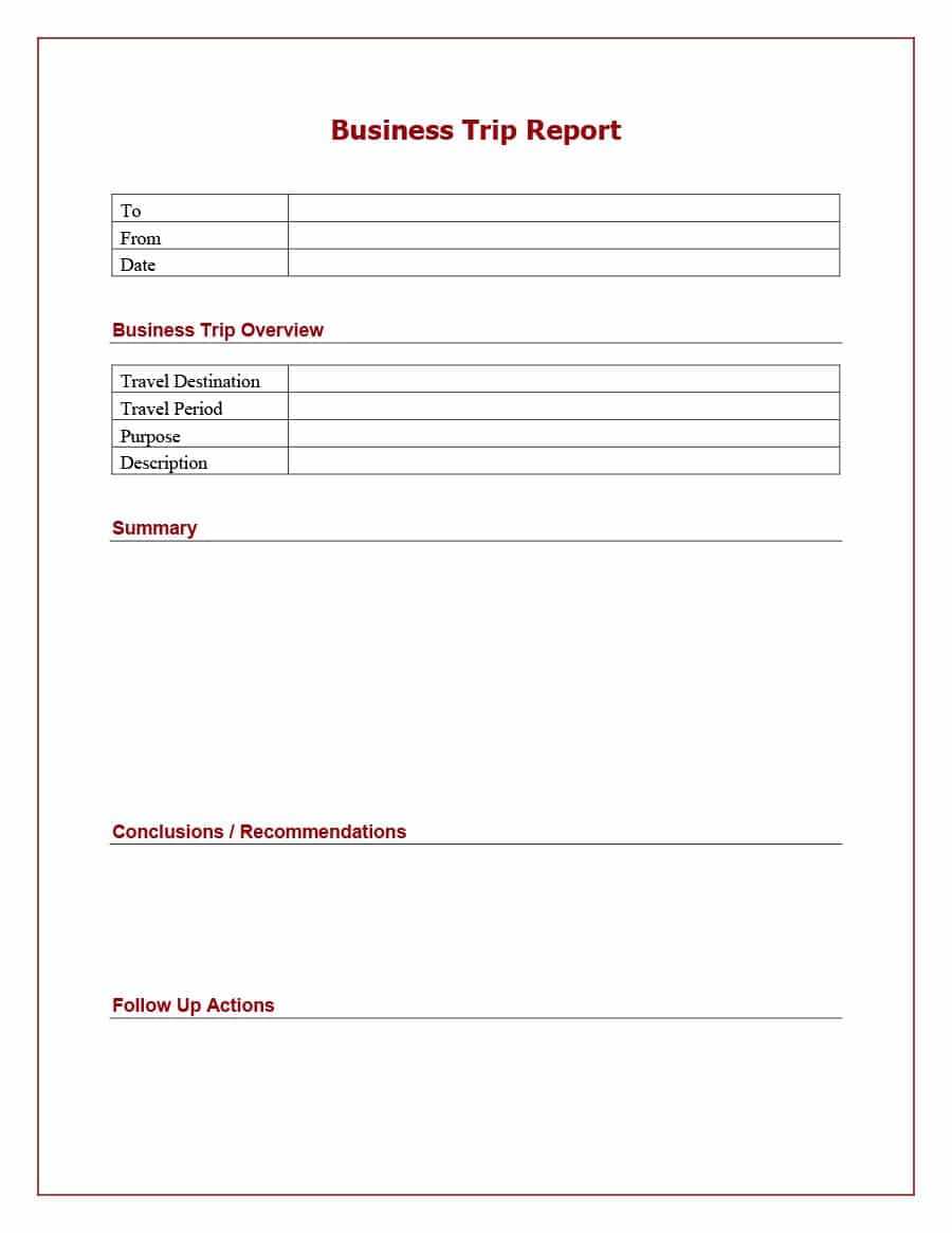 Business T Template Summary Trip Example Sample Executive With Business Trip Report Template